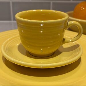 Fiestaware Sunflower Cup & Saucer - Fiesta Ware Tea Coffee vintage retired